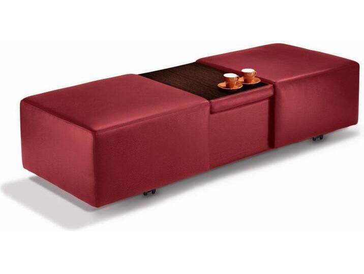 Hocker W.SCHILLIG taboo , rot (ruby rot z59), B:130cm H:41cm T:64cm, Flachgewebe S22 (100% Polyester), Stoff S37 (100% Polyester): Luxus-Microfaser in Lederoptik, Longlife Xtra-Leder Z59: Glattleder mit modischer Prägung. Hautstärke 0, 9 - 1, 1 mm, Longlife Xtra-Leder Z69: Das feinnarbige, gedeckte Softleder Z69 besticht durch seine außergewöhnliche Weichheit im trendigen u00bbVintage-Looku00ab, Hautstärke 0, 9 - 1, 1 mm, Hocker, ausziehbar, inklusive Zwischenablage von Willi-Schillig