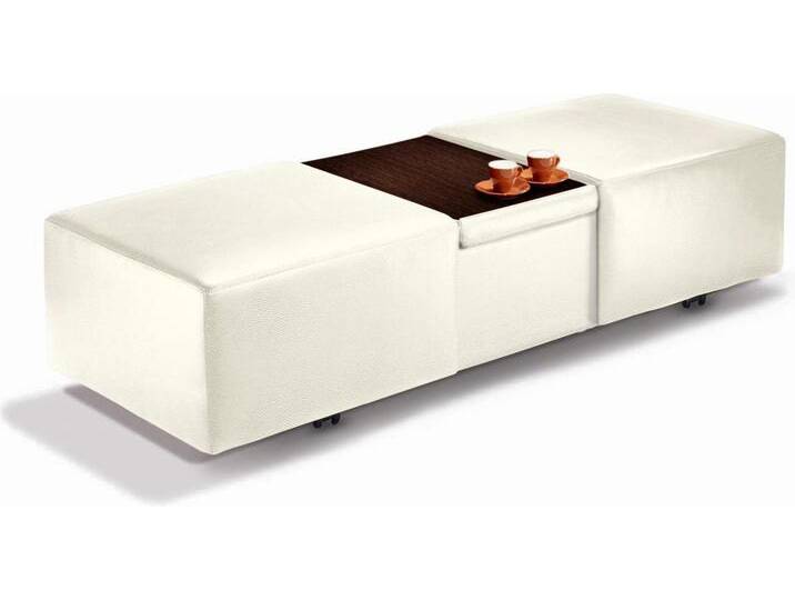 Hocker W.SCHILLIG taboo , weiß (weiß z59), B:130cm H:41cm T:64cm, Flachgewebe S22 (100% Polyester), Stoff S37 (100% Polyester): Luxus-Microfaser in Lederoptik, Longlife Xtra-Leder Z59: Glattleder mit modischer Prägung. Hautstärke 0, 9 - 1, 1 mm, Longlife Xtra-Leder Z69: Das feinnarbige, gedeckte Softleder Z69 besticht durch seine außergewöhnliche Weichheit im trendigen u00bbVintage-Looku00ab, Hautstärke 0, 9 - 1, 1 mm, Hocker, ausziehbar, inklusive Zwischenablage von Willi-Schillig