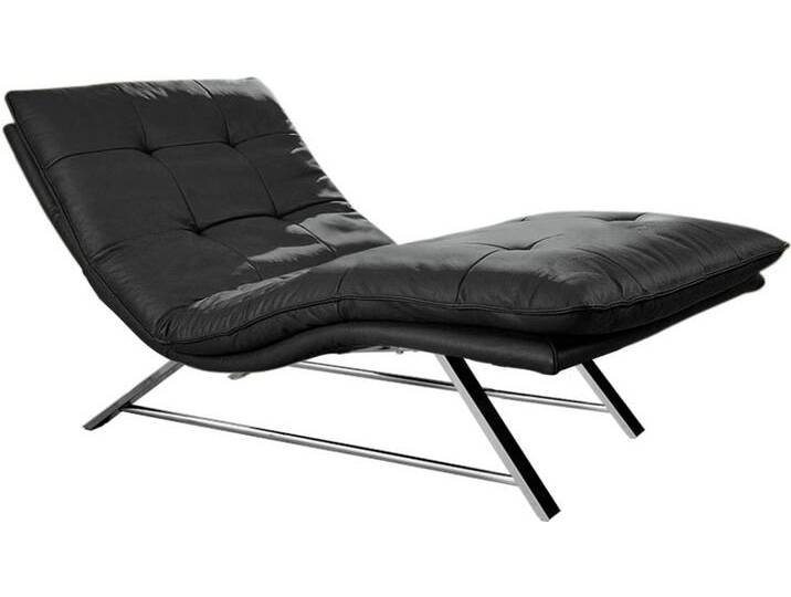 Relaxliege W.SCHILLIG daily dreams , grau (graphit z59), B:95cm H:91cm T:170cm, Longlife Xtra-Leder Z59: Glattleder mit modischer Prägung. Hautstärke 0, 9 - 1, 1 mm, Sofas, in Waffelkissen-Optik, wahlweise mit Motor, Kufengestell, in 2 Breiten von Willi-Schillig