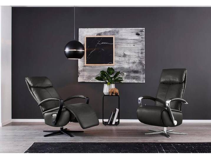 Relaxsessel W.SCHILLIG rumbaa , grau (anthrazit z69), B:73cm H:115cm T:84cm, Longlife Xtra-Leder Z69: Das feinnarbige, gedeckte Softleder Z69 besticht durch seine außergewöhnliche Weichheit im trendigen »Vintage-Look«, Hautstärke 0, 9 - 1, 1 mm, Sessel, wahlweise mit Doppelmotor, in Größen S, M & L, mit 5-Sternfuß von Willi-Schillig