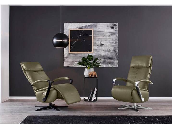 Relaxsessel W.SCHILLIG rumbaa , grün (camouflage z69), B:68cm H:113cm T:83cm, Longlife Xtra-Leder Z69: Das feinnarbige, gedeckte Softleder Z69 besticht durch seine außergewöhnliche Weichheit im trendigen »Vintage-Look«, Hautstärke 0, 9 - 1, 1 mm, Sessel, wahlweise mit Doppelmotor, in Größen S, M & L, mit 5-Sternfuß von Willi-Schillig