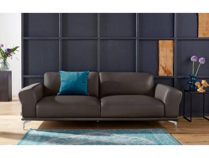W.SCHILLIG 2,5-Sitzer montanaa, mit Metallfüßen in Chrom glänzend, Breite 232 cm, braun, braun Z59 von Willi-Schillig