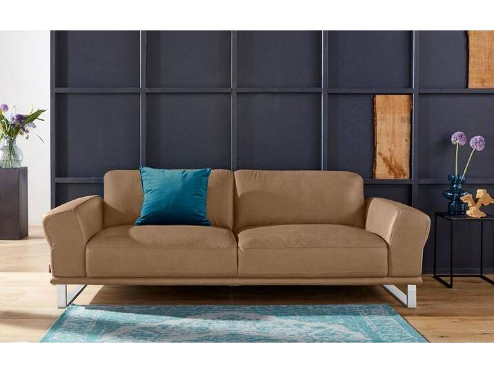 W.SCHILLIG 2,5-Sitzer montanaa, mit Metallkufen in Chrom glänzend, Breite 232 cm, braun, fango Z69 von Willi-Schillig