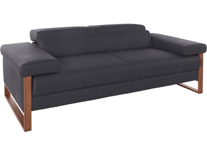 W.SCHILLIG 2-Sitzer finn, German Design Award 2016, Fußgestell Nussbaum natur, Breite 210 cm, grau von Willi-Schillig