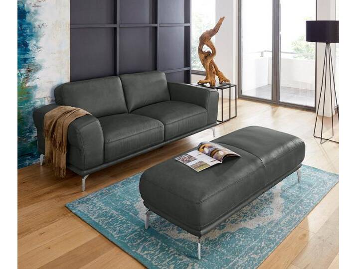 W.SCHILLIG 2-Sitzer montanaa, mit Metallfüßen in Chrom glänzend, Breite 192 cm, grau, anthracite Z69 von Willi-Schillig