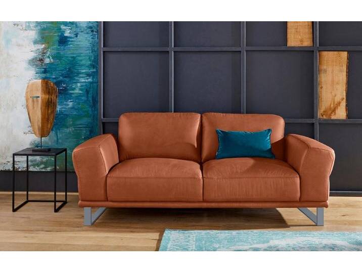 W.SCHILLIG 2-Sitzer montanaa, mit Metallkufen in Silber matt, Breite 192 cm, braun, cognac Z69 von Willi-Schillig