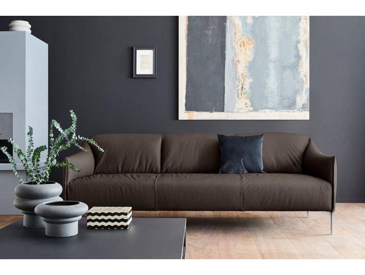W.SCHILLIG 3-Sitzer sally, mit Metallfüßen in Chrom glänzend, Breite 224 cm, braun, braun Z59 von Willi-Schillig
