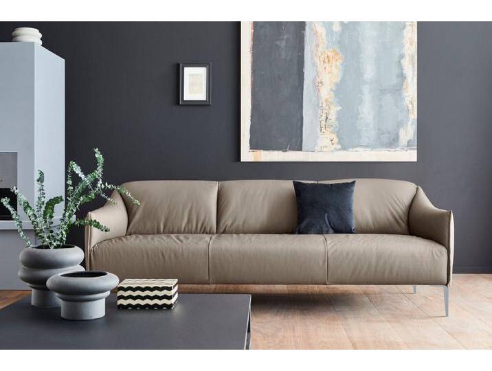 W.SCHILLIG 3-Sitzer sally, mit Metallfüßen in Silber matt, Breite 224 cm, braun, stone Z59 von Willi-Schillig