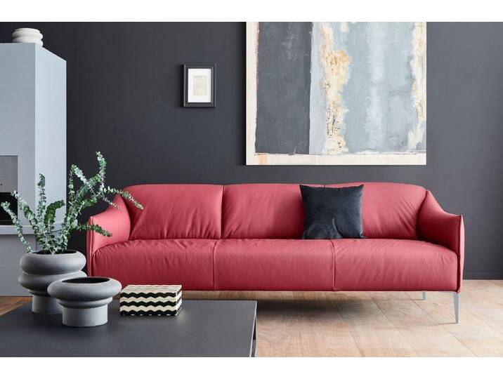W.SCHILLIG 3-Sitzer sally, mit Metallfüßen in Silber matt, Breite 224 cm, rot, ruby red Z59 von Willi-Schillig