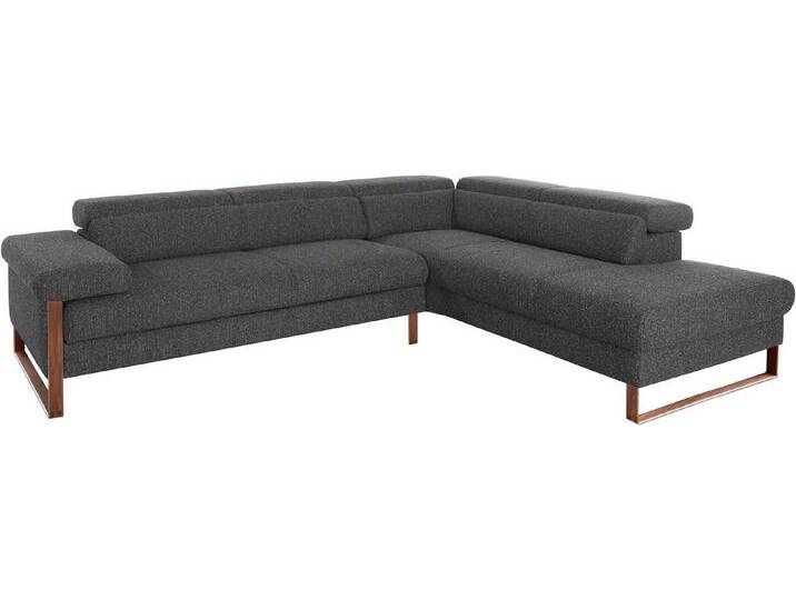 W.SCHILLIG Ecksofa finn, Designsofa mit tollem Sitzkomfort, bequem, L-Form, German Design Award 2016, Fußgestell Nussbaum natur, Breite 281 cm, grau W.SCHILLIG Ecksofa finn, Designsofa mit tollem Sitzkomfort, bequem, L-Form, German Design Award 2016, Fußgestell Nussbaum natur, Breite 281 cm, grau von Willi-Schillig