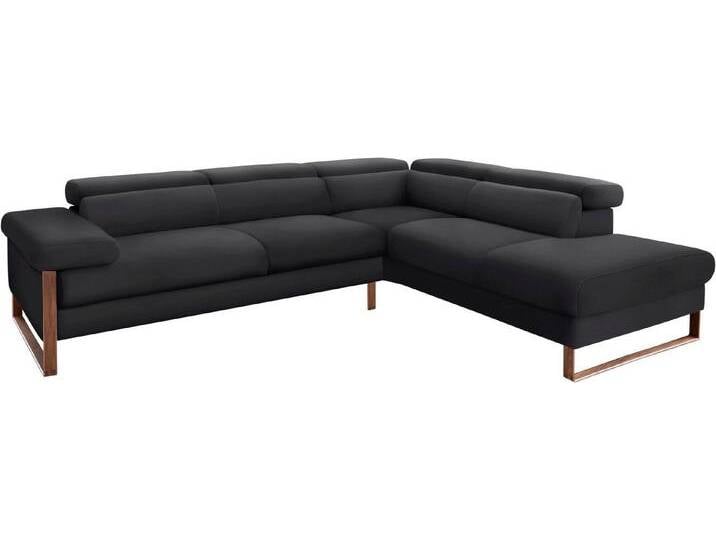 W.SCHILLIG Ecksofa finn, Designsofa mit tollem Sitzkomfort, bequem, L-Form, German Design Award 2016, Fußgestell Nussbaum natur, Breite 281 cm, schwarz W.SCHILLIG Ecksofa finn, Designsofa mit tollem Sitzkomfort, bequem, L-Form, German Design Award 2016, Fußgestell Nussbaum natur, Breite 281 cm, schwarz von Willi-Schillig