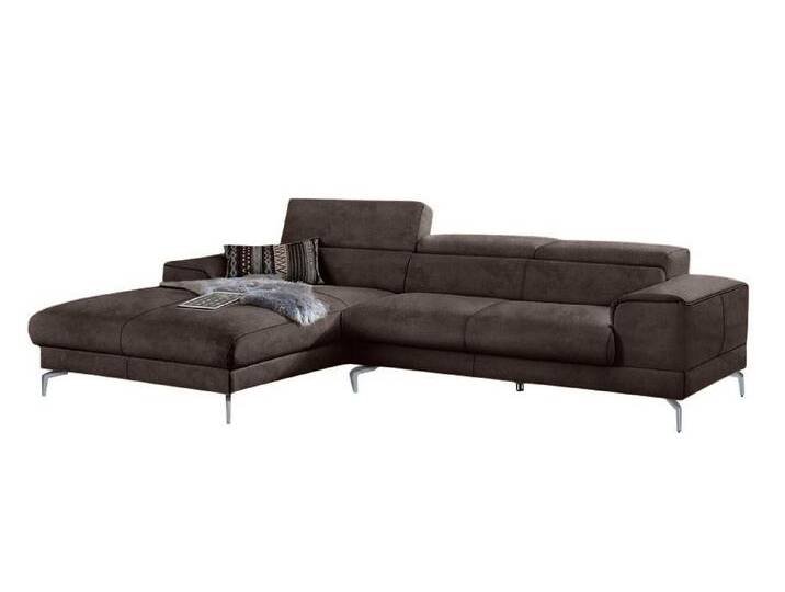 W.SCHILLIG Ecksofa piedroo, Designsofa mit tollem Sitzkomfort, bequem und elegant, L-Form, Kopfteilverstellung, Breite 303cm, braun von Willi-Schillig