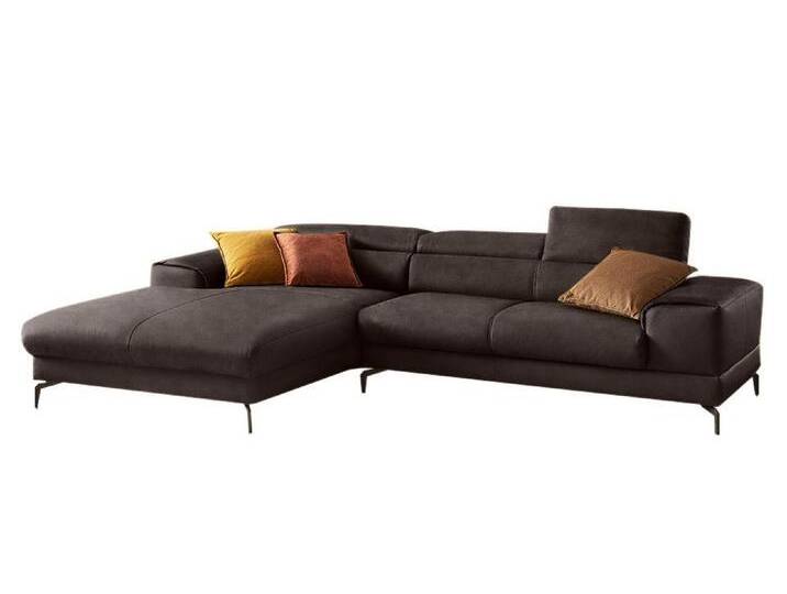 W.SCHILLIG Ecksofa piedroo, Designsofa mit tollem Sitzkomfort, elegant und bequem, L-Form, Kopfteilverstellung, Breite 303cm, braun von Willi-Schillig