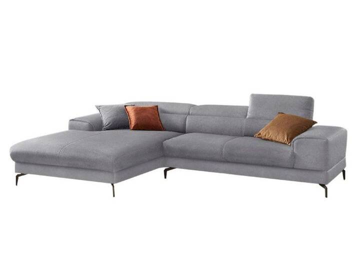 W.SCHILLIG Ecksofa piedroo, Designsofa mit tollem Sitzkomfort, elegant und bequem, L-Form, Kopfteilverstellung, Breite 303cm, grau von Willi-Schillig