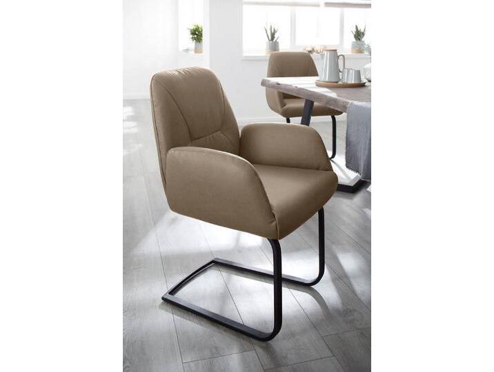 W.SCHILLIG Freischwinger ole, Gestell in Schwarz pulverbeschichtet, braun, stone Z59 von Willi-Schillig