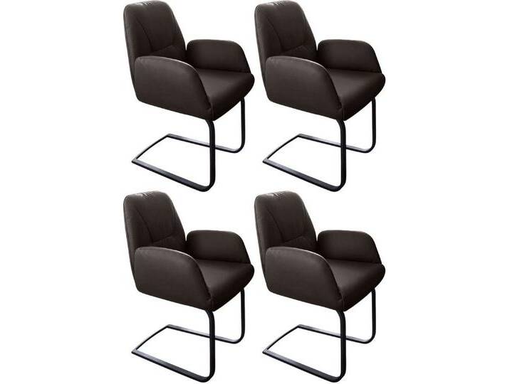 W.SCHILLIG Freischwinger ole (Set, 4 St), 2er- oder 4er-Set, Gestell in Schwarz pulverbeschichtet, braun, 4 St., braun Z59 von Willi-Schillig
