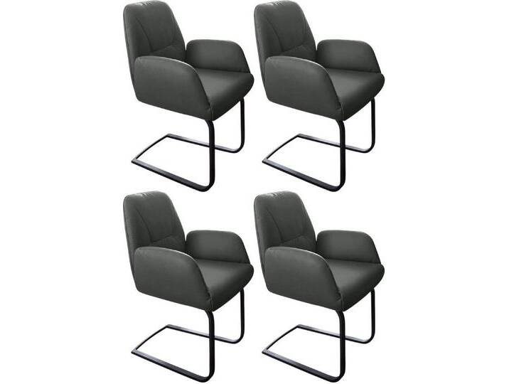 W.SCHILLIG Freischwinger ole (Set, 4 St), 2er- oder 4er-Set, Gestell in Schwarz pulverbeschichtet, grau, 4 St., anthracite Z69 von Willi-Schillig