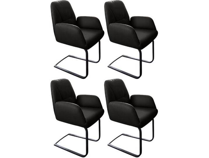 W.SCHILLIG Freischwinger ole (Set, 4 St), 2er- oder 4er-Set, Gestell in Schwarz pulverbeschichtet, schwarz, 4 St., schwarz Z59 von Willi-Schillig