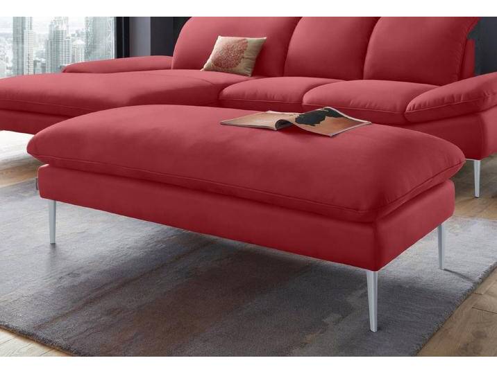 W.SCHILLIG Hocker enjoy&MORE, Füße silber matt, Breite 151 cm, rot, ruby red Z59 von Willi-Schillig
