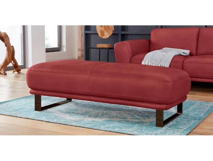 W.SCHILLIG Hocker montanaa, mit Metallkufen in Bronze pulverbeschichtet, Breite 141 cm, rot, ruby red Z59 von Willi-Schillig