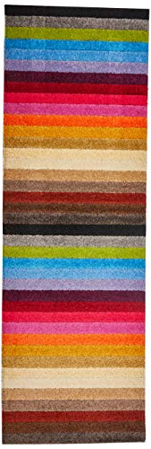 Dandy Linea Läufer, bunt, gestreift, waschbar, Polypropylen (PP) Gummi, Regenbogenfarben, 200 x 66 von William Armes