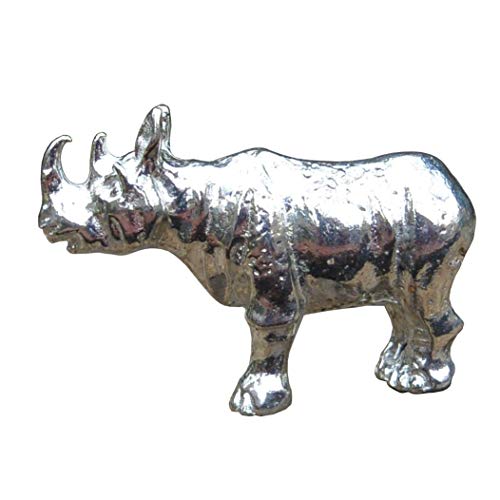 Nashorn Figur, Kleines Nashorn, Handgegossen von William Sturt, aus Deutsche Zinn (Pewter) von William Sturt Fine Pewter