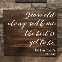 Wachsen Sie Zusammen Mit Mir Zeichen, Liebe Zitat Rustikale Hölzerne Wohnkultur Wohnzimmer Dekor, Hochzeitsgeschenk, Housewarming Geschenk Wachsen Sie Zusammen Mit Mir Zeichen, Liebe Zitat Rustikale Hölzerne Wohnkultur Wohnzimmer Dekor, Hochzeitsgeschenk, Housewarming Geschenk von WillieAndDollyDesign