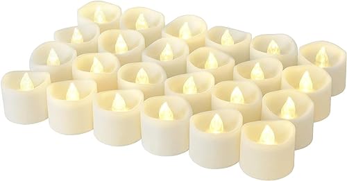 Willingood 24 Stück LED Kerzen, LED Tee Lichter Flammenlose Kerzen mit Timer, 6 Stunden an und 18 Stunden aus, Warm-weiß von Willingood
