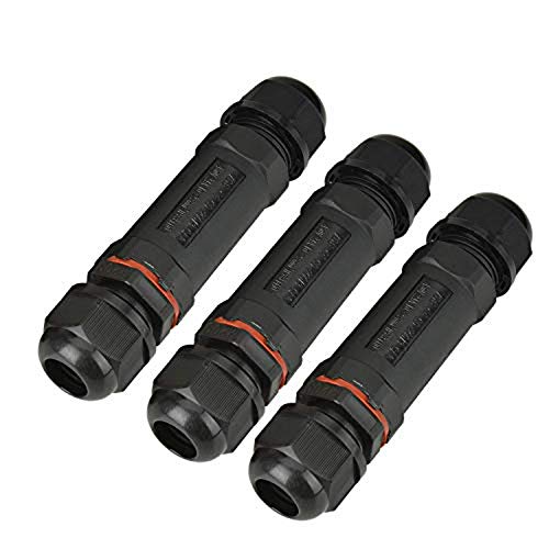 Willingood Kabelverbinder, 3er-Pack, wasserdicht IP68, Verbindungsbox, Verbindungsmuffe für Ø1-13 mm Kabeldurchmesser, Kunststoff, Schwarz von Willingood