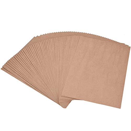 Willingood Kraftpapier, 52 Blätter, DIN A4, Naturkarton, 180g hochwertige Qualität, Brown Natural Craft Card, Kraftkarton von Willingood