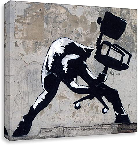 Willion Bilder,Banksy Art, Street Graffiti Art,Bilder sind auf Leinwand gedruckt,（Burnout）,Posterdrucke,Wandkunst,Wohnzimmer Home Decor (30X30cm/12x12inch) Interner Rahmen von Willion