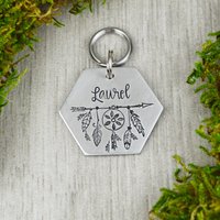 Hand Gestempelt Dreamcatcher Pet Id Tag Personalisierte Hexagon Dog Tag von WillisAndBella