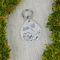 Hand Gestempelt Honig Biene Blumen Haustier Id Tag Personalisierte Hundehalsband Tag von WillisAndBella