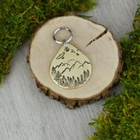 Handgestempelte Haustier-Id-Tag Oberhalb Der Gipfel, Personalisierte Hundemarke von WillisAndBella