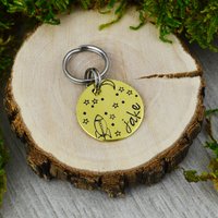 Handgestempelte Haustiermarke Benutzerdefinierte Hunde -/Katzenhalsbandmarke von WillisAndBella