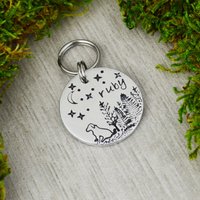 Handgestempelte Haustiermarke Pup Under The Stars, Personalisierte Hundehalsbandmarke von WillisAndBella