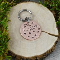Handgestempelter Haustier-Id-Tag Among The Stars, Personalisierter Hunde-/Katzenanhänger von WillisAndBella
