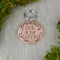 Hund Des Bräutigams Handgestempelt Haustier-Id-Tag Hochzeitshalsband Tag von WillisAndBella