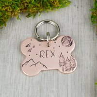 Hand Gestempelt Hundeknochen Id Tag Personalisierte Haustier Halsband Tag von WillisAndBella