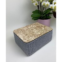 Utensilo/ Korb Mit Deckel/ Häkelkorb/ Wollkorb/ Hochzeitsgeschenk/ Aufbewahrung/ Umzugsgeschenk/ Rechteckig/ Aufbewahrungsbox von WillisHolzkiste