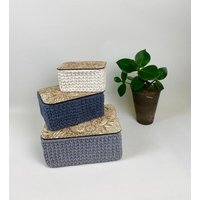 Häkelkorb/ Utensilo Mit Deckel/ Korb Holzdeckel/ Einweihungsgeschenk/ Rechteckiger Korb/ Geschenk Für Freundin/ Hochzeitsgeschenk/ von WillisHolzkiste