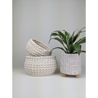 Rundes Körbchenset Mit Holzboden Zur Aufbewahrung in Vielen Farben von WillisHolzkiste