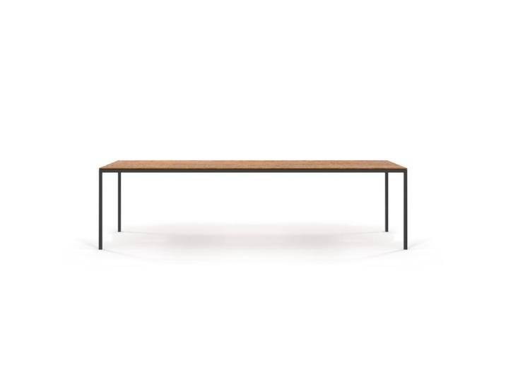 Willisau Dino Esstisch Massivholz - Charaktereiche natur , Metall schwarz pulverbeschichtet , 180, Modern, Natur, Zeitlos von Willisau