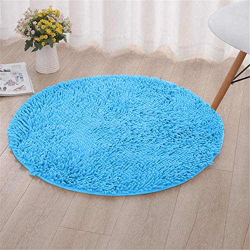 Willlly Runden Chenille Badematte Super Weicherbad Teppiche Anti Rutsch Bequeme Waschbarer Badteppich Flauschiger Badezimmerteppich In Shaggy Optik 60Cm,Champagner von Willlly