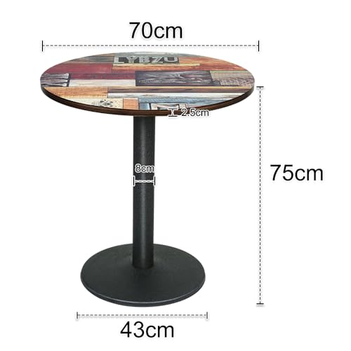 Esstisch, Bistrotisch, Bar, Abendessen, Restaurant, Haus, Innenbereich, MDF, maximale Belastung 120 kg, 70 x 70 x 72 cm, mehrfarbig von Willonin