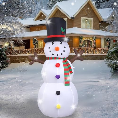 Willonin Aufblasbarer Schneemann, 240 cm, Schneemann, für den Außenbereich, IP44, wasserdicht, LED-Dekoration, für den Außenbereich, aufblasbar Willonin Aufblasbarer Schneemann, 240 cm, Schneemann, für den Außenbereich, IP44, wasserdicht, LED-Dekoration, für den Außenbereich, aufblasbar von Willonin