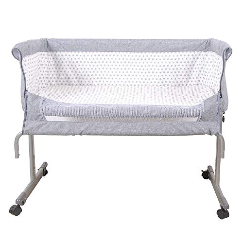 Willonin Babybett, Beistellwiege für Babys, mit weicher Matratze und Moskitonetz, Beistellbett für Babys mit Klappfunktion und fester Funktion (D,96 x 57 x 77 cm) von Willonin