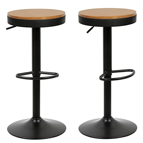 Willonin Barhocker, höhenverstellbar, Barstühle, verstellbar, für Küche, Barhocker, mit Fußstütze, 360° drehbar, Schwarz, 2 Stück Willonin Barhocker, höhenverstellbar, Barstühle, verstellbar, für Küche, Barhocker, mit Fußstütze, 360° drehbar, Schwarz, 2 Stück von Willonin