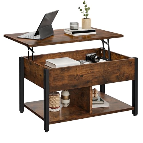 Willonin Couchtisch – klappbare Tischplatte – Aufbewahrung mit 2 Ebenen – verstecktes Fach – mit verstecktem Fach und Aufbewahrungsregal für Wohnzimmer, Büro, Holz Willonin Couchtisch – klappbare Tischplatte – Aufbewahrung mit 2 Ebenen – verstecktes Fach – mit verstecktem Fach und Aufbewahrungsregal für Wohnzimmer, Büro, Holz von Willonin
