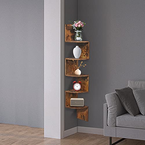 Willonin Eck-Wandregal Zickzack – Modernes Design – Wandregal, Eckregal, dekoratives Regal – 20 x 20 x 120 cm – Vintage von Willonin
